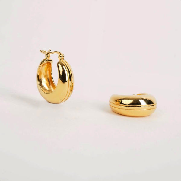 Dome Stripe Hoop Earrings