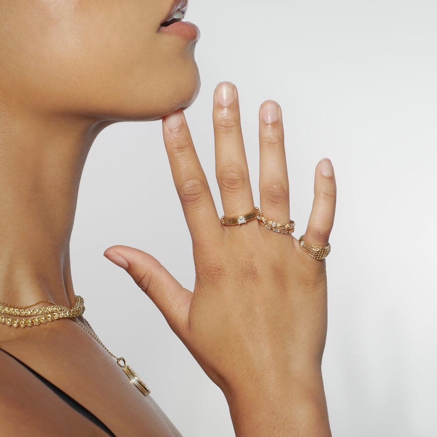 Essence Baguette Prism Diamond Band Ring