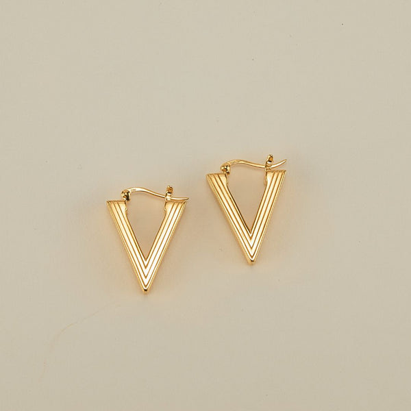 Boxy Triangle Hoop Earring