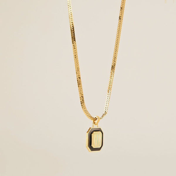 Lina Etched Pendant Necklace