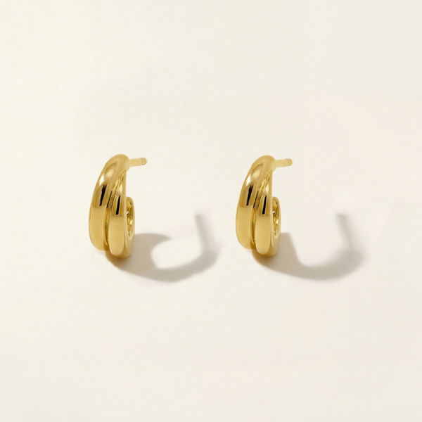 Gwen Beloti Gold Full Stack Mini Hoop Earring 2