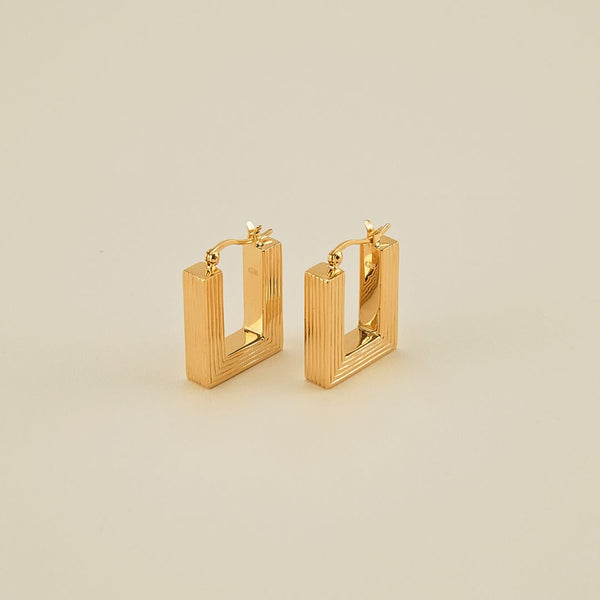 Boxy Rectangle Hoop Earring