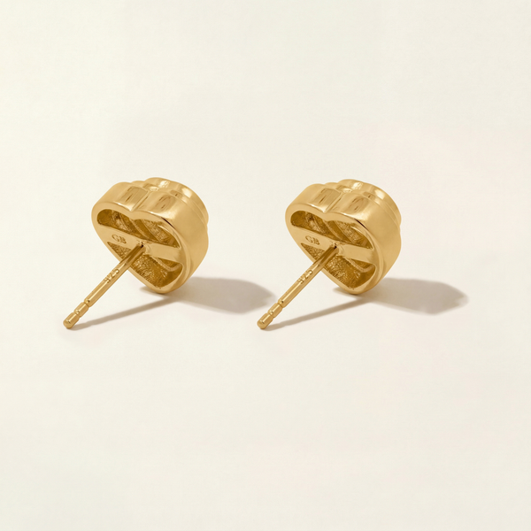 Gwen Beloti XL Gold Heart Beat Stud Earring 3
