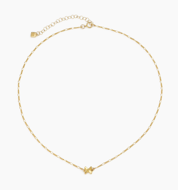 Woven X Gold Link Necklace