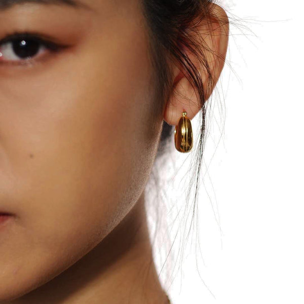 Dome Stripe Hoop Earrings