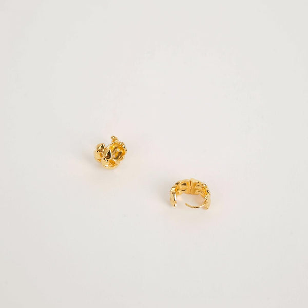 Folded Heart Huggie Earrings