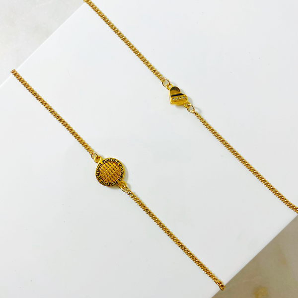 Gold Love Heart Charm Bracelet