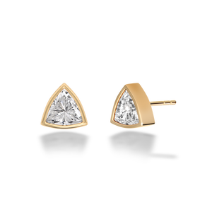 ESSENCE - BEZEL TRILLION STUD EARRINGS