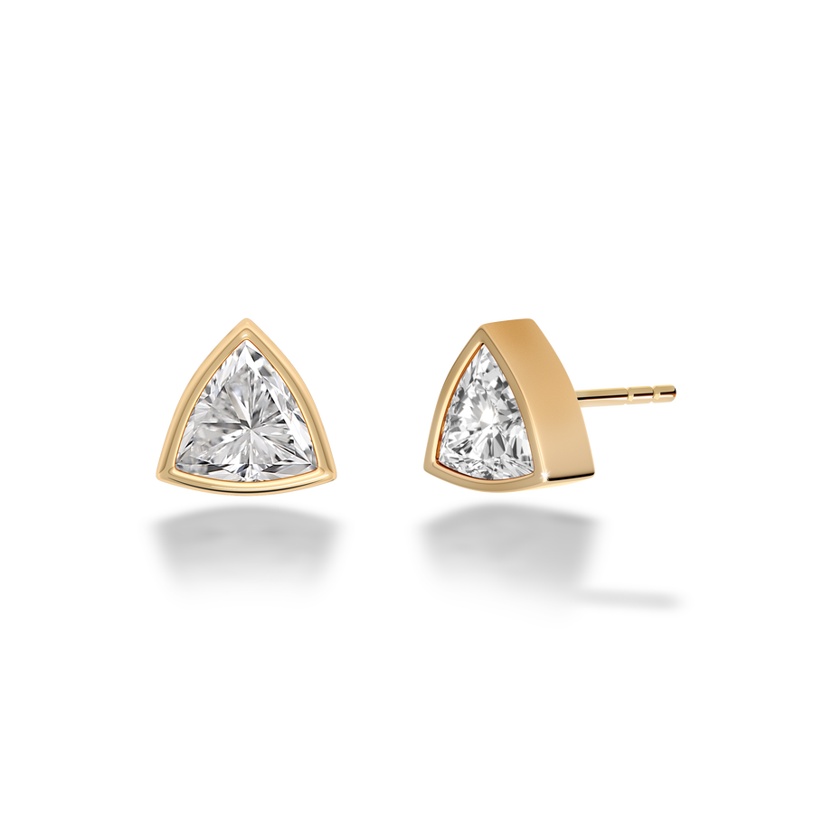 ESSENCE - BEZEL TRILLION STUD EARRINGS