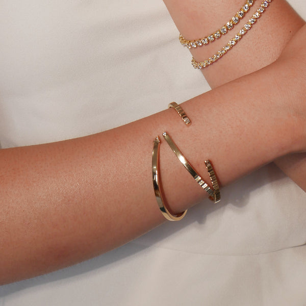Essence Bezel Trillion and Prism Cuff Bangle