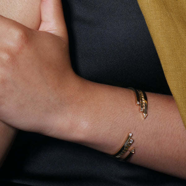 Essence Bezel Trillion and Prism Cuff Bangle