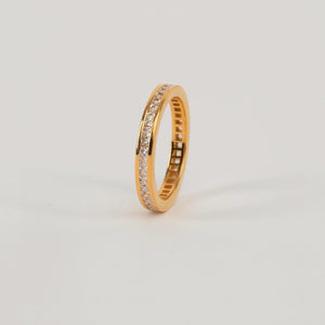 Thick Eternity Gold CZ Eternity Band Ring