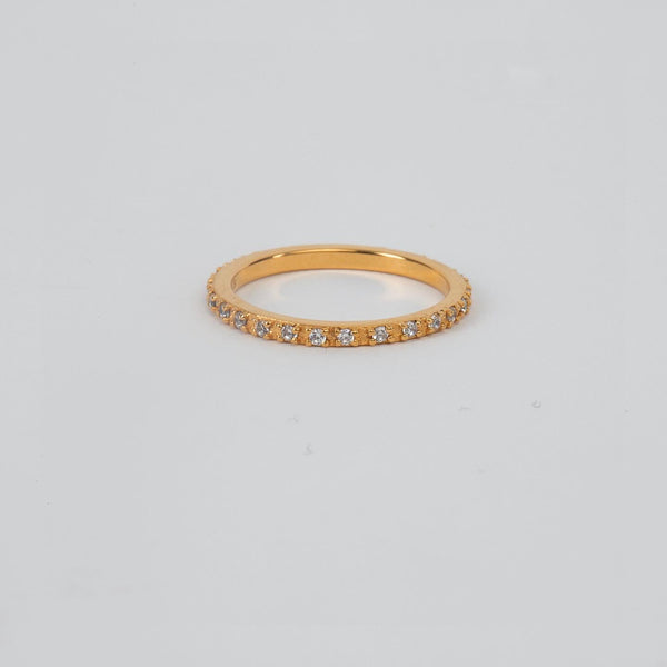 Gold Eternity CZ Band Ring