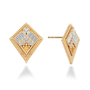 WOVEN ESSENTIA - DIAMOND KITE MOTIF EARRINGS