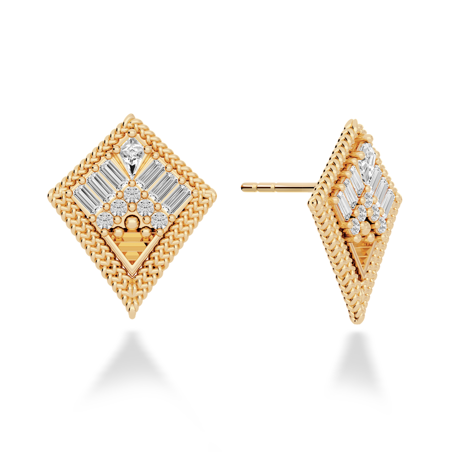 WOVEN ESSENTIA - DIAMOND KITE MOTIF EARRINGS