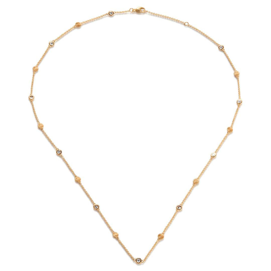 Essence Bezel and Prism Charm Diamond Necklace