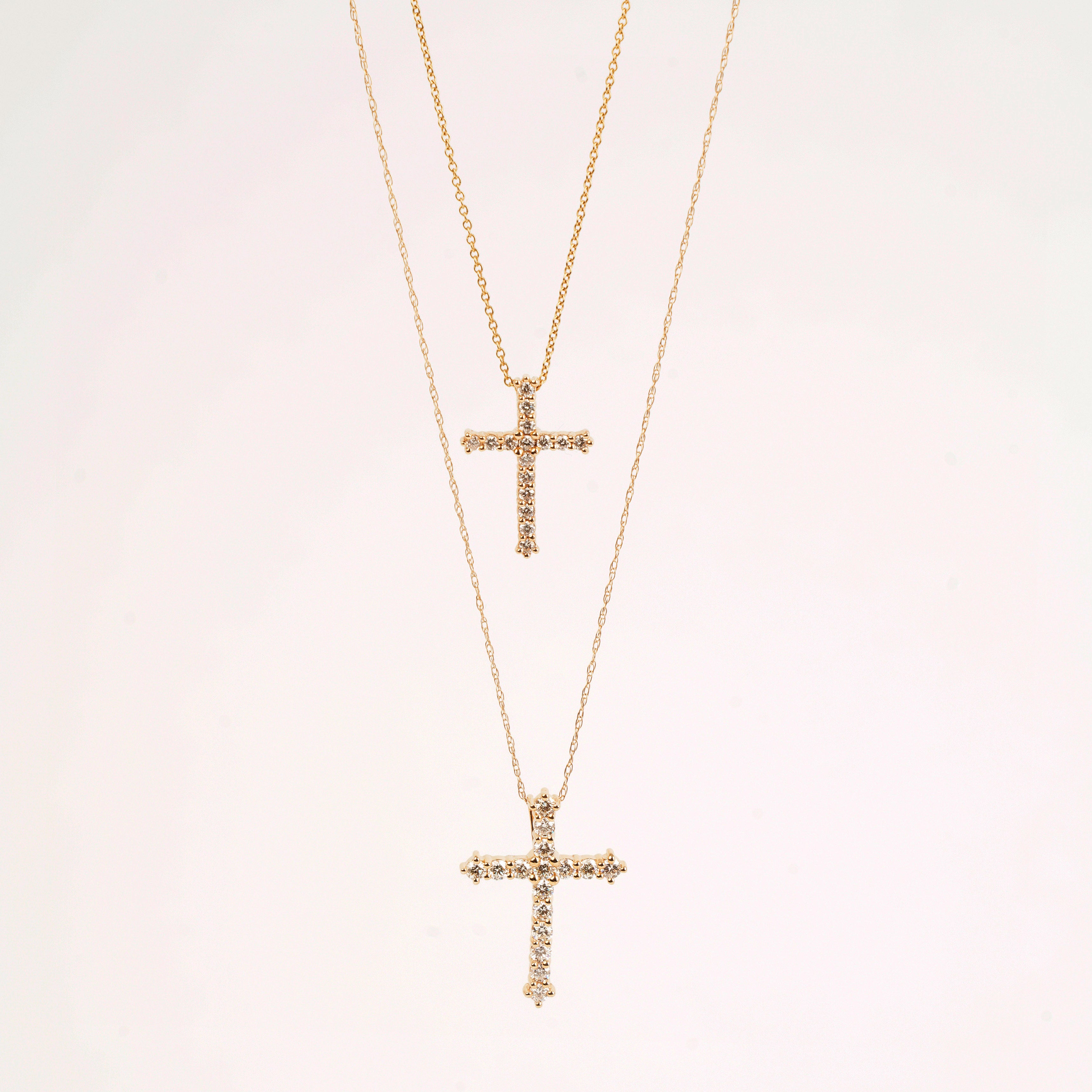 Gold Cross Diamond Pendant Necklace