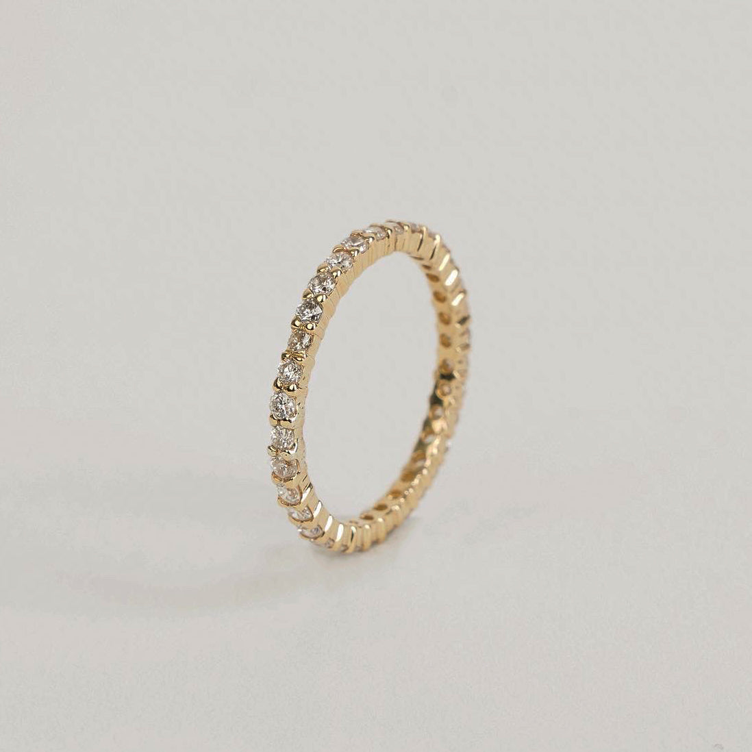 Gold Eternity Diamond Band Ring Slim