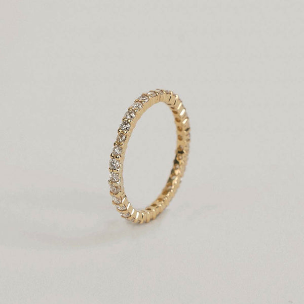 Gold Eternity Diamond Band Ring Slim