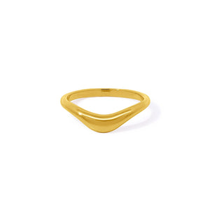 Deep Wave Gold Ring