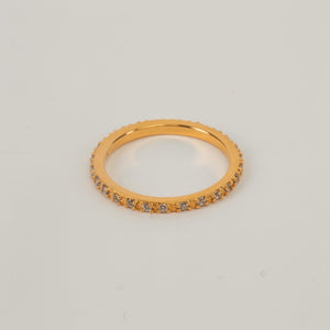 Gold Eternity CZ Band Ring