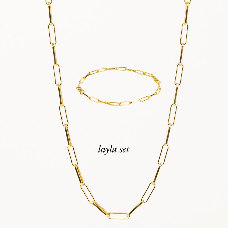 Layla Link Necklace Bracelet - SET