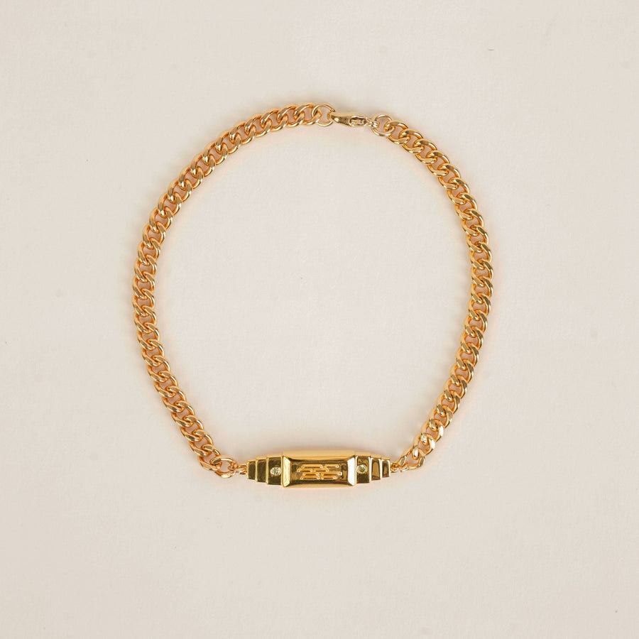 Gold Bar Block  Bracelet