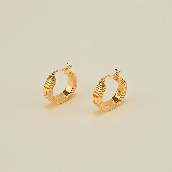 Boxy Round Hoop Earring