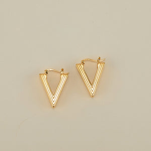 Boxy Triangle Hoop Earring