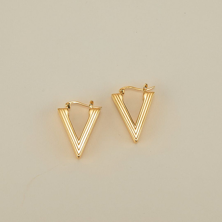 Boxy Triangle Hoop Earring