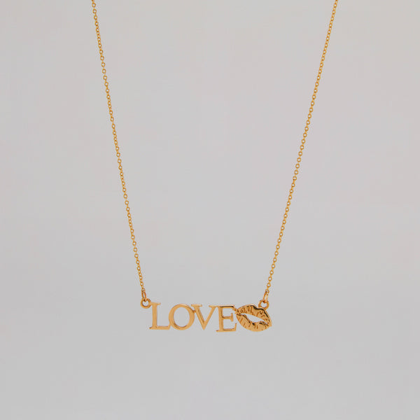 Lip Love Gold Necklace