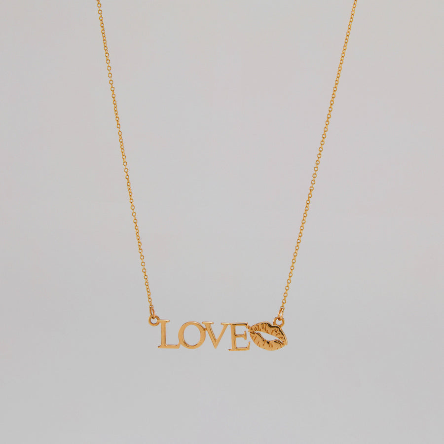 Lip Love Gold Necklace