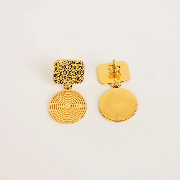 Xo Drop Disk Earrings
