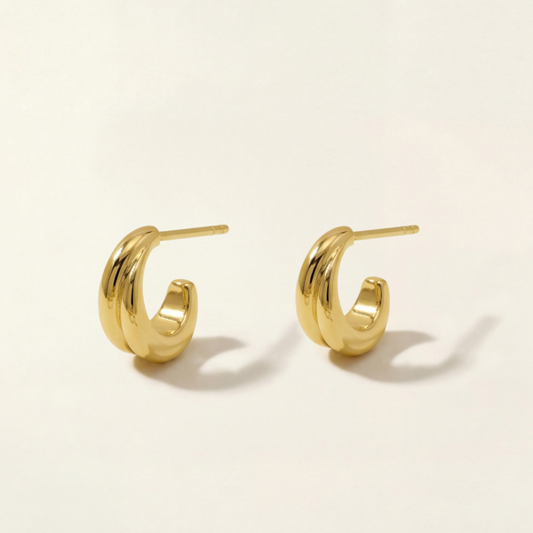 Gwen Beloti Gold Full Stack Mini Hoop Earring 3