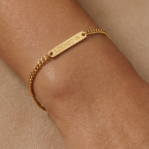 Gwen Beloti Gold Locked In Charm ID Bracelet 1
