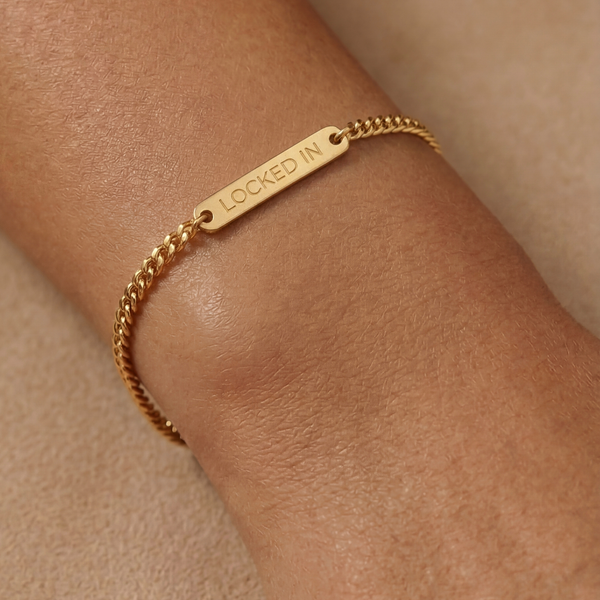 Gwen Beloti Gold Locked In Charm ID Bracelet 1