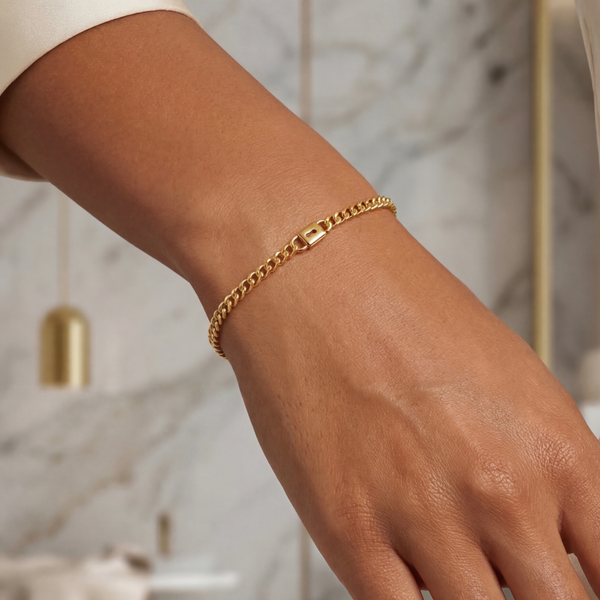 Gwen Beloti Gold Locked In Charm ID Bracelet 2