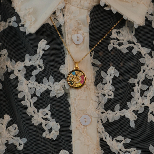 Gwen Beloti Gold Love in Color Pendant Necklace 1