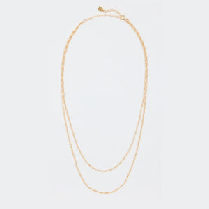 Two Tier Figaro Gold Link Necklace