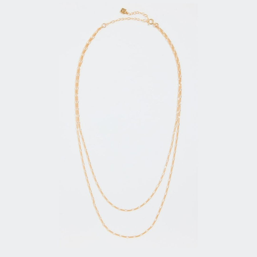 Two Tier Figaro Gold Link Necklace