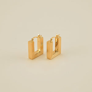 Boxy Rectangle Hoop Earring