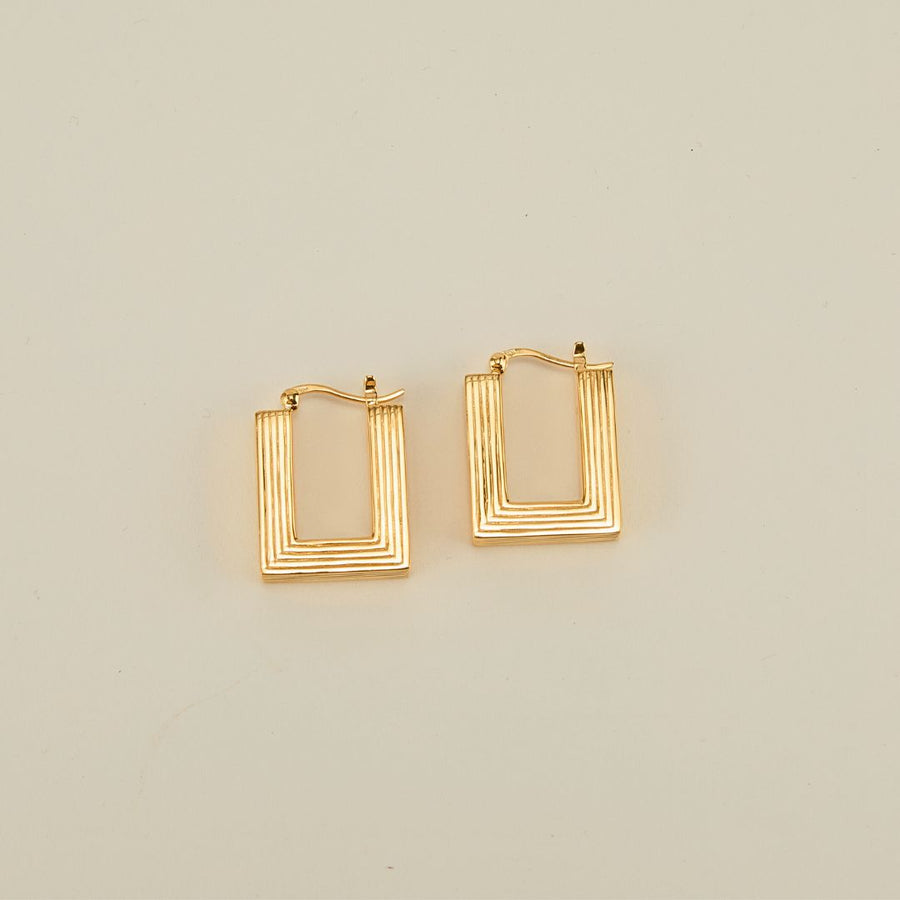 Boxy Rectangle Hoop Earring