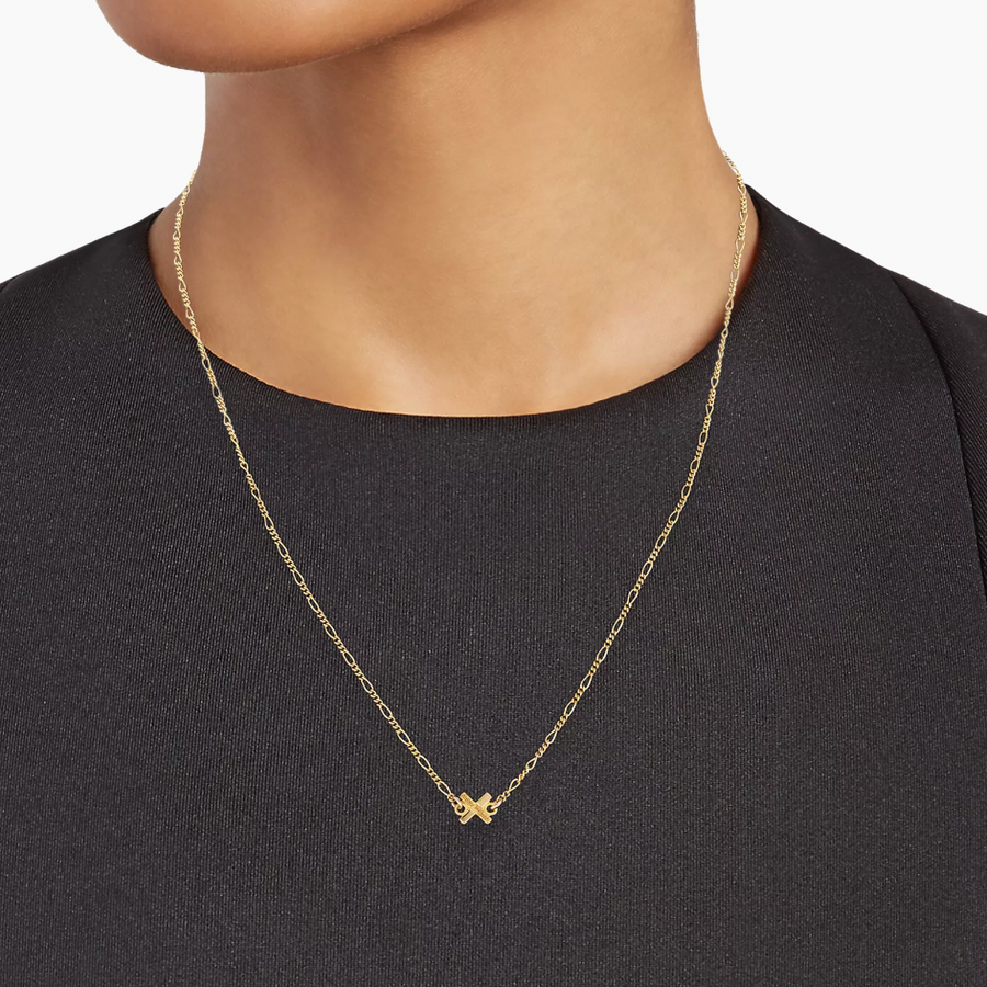 Woven X Gold Link Necklace