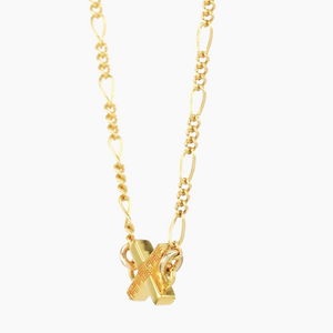 Woven X Gold Link Necklace