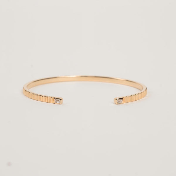 Essence Bezel Emerald Cut and Prism Cuff Bangle