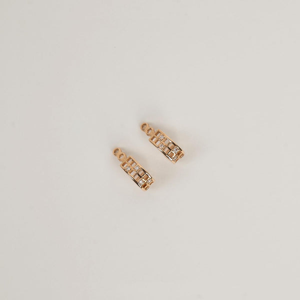 WOVEN OPEN DIAMOND STUD AND JACKET EARRINGS