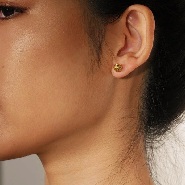 Woven Ball Stud Earrings