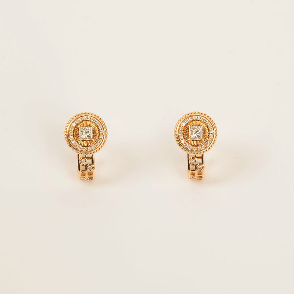 WOVEN OPEN DIAMOND STUD AND JACKET EARRINGS