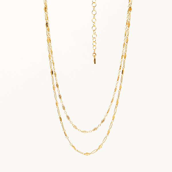 Double Golden Baguette Necklace