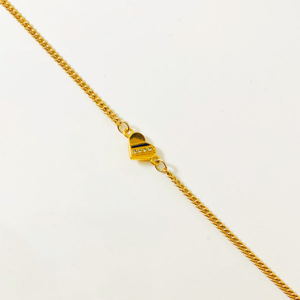 Gold Love Heart Charm Bracelet